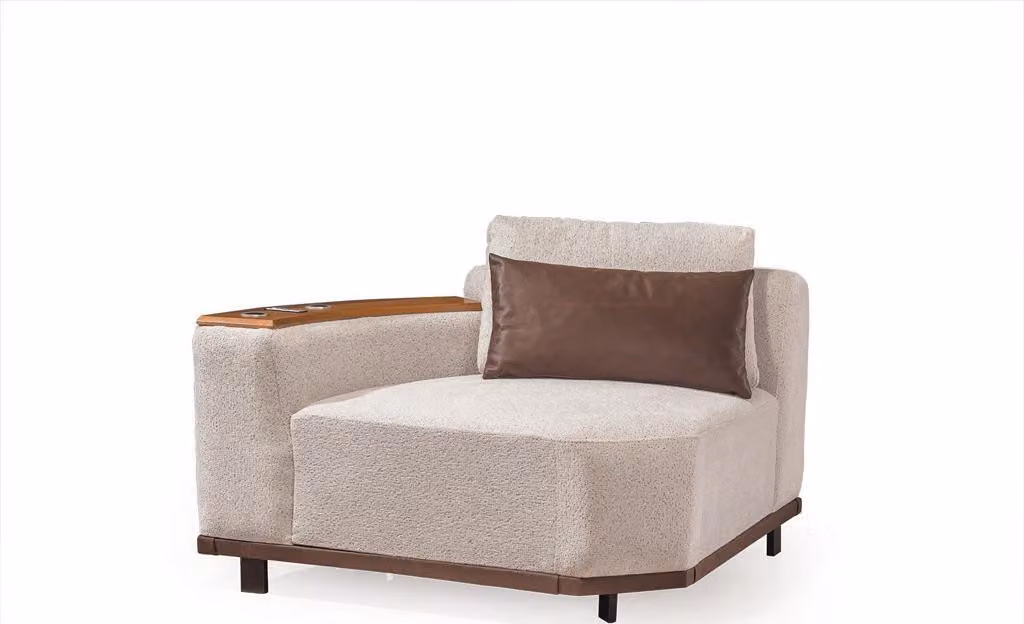 Beiges Modulsofa Designer Ecksofas L-Form Couchen Wohnzimmer Möbel
