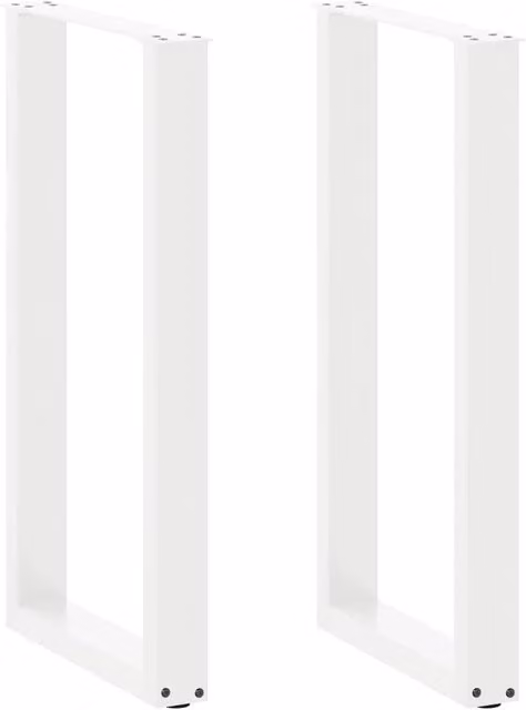 Set di 2 gambe regolabili per tavolo da bar a forma di U in acciaio bianco design moderno L: 50 cm, H: 90-91 cm