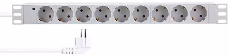 LogiLink Professional PDU9C05 Striscia di prese LogiLink 19", 9 vie, senza interruttore, grigio