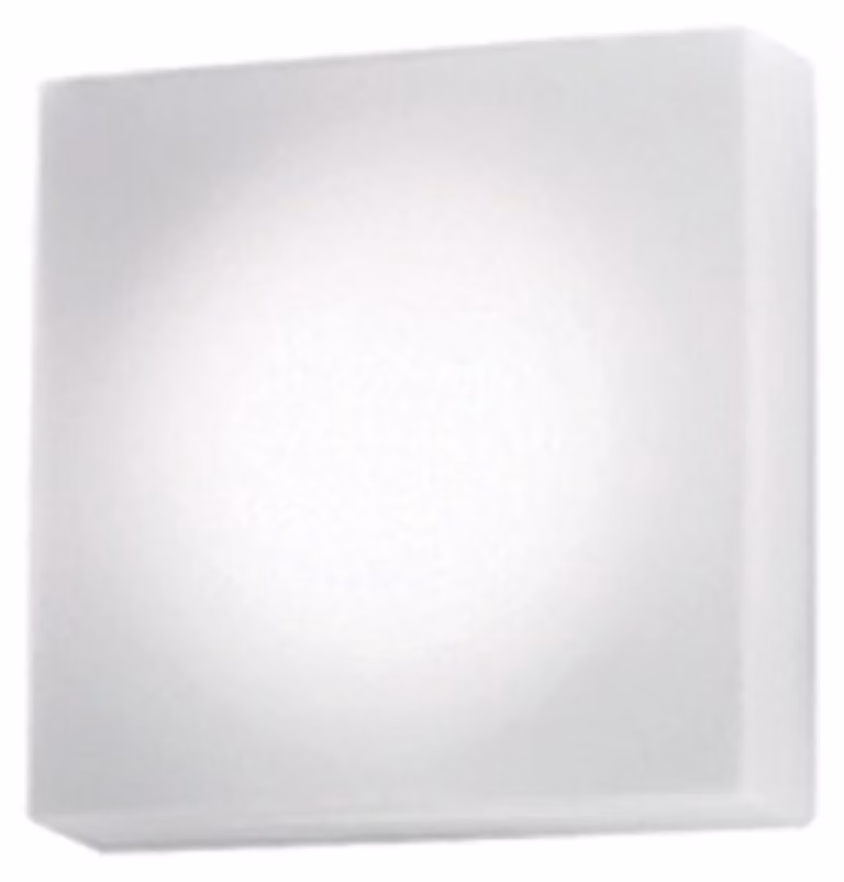 Zafferano Lampada da parete e soffitto, vetro e metallo, 250x250x88 mm, LED 11.5 Watt, con sensore di movimento, bianco opaco