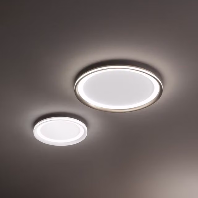 Plafoniera LED Perenz Edge bianca con luce calda per soggiorno e camera da letto