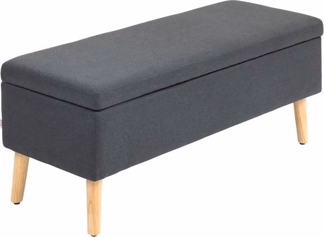 Letto imbottito con contenitore Minimal in tessuto grigio scuro L: 110 cm, P: 39 cm, H: 45 cm – 1
