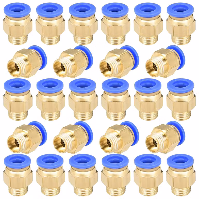 Set di 30 connettori pneumatici in ottone per apparecchiature di automazione