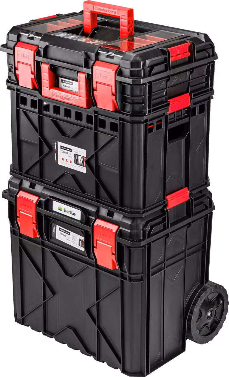 Robusta valigetta porta attrezzi XXXL con manico telescopico 54 x 38 x 100 cm cassetta per officina