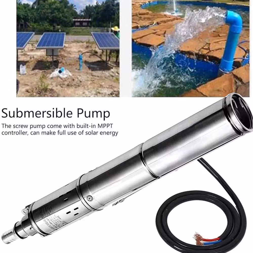 Pompa sommergibile, pompa a vite – 750W – Portata massima: 100 metri – Acciaio inossidabile
