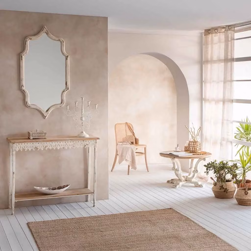 Specchio da parete classico in metallo bianco WANDERLUST DECO – 2