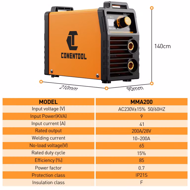 Saldatrice portatile - 200A MMA inverter - 220V - Leggera - Ideale per la riparazione di automobili
