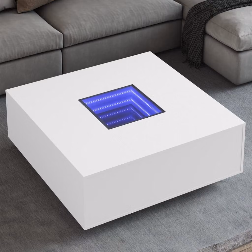 Maison Exclusive - Tavolino da Salotto con LED Infinity Bianco 100x100x40 cm