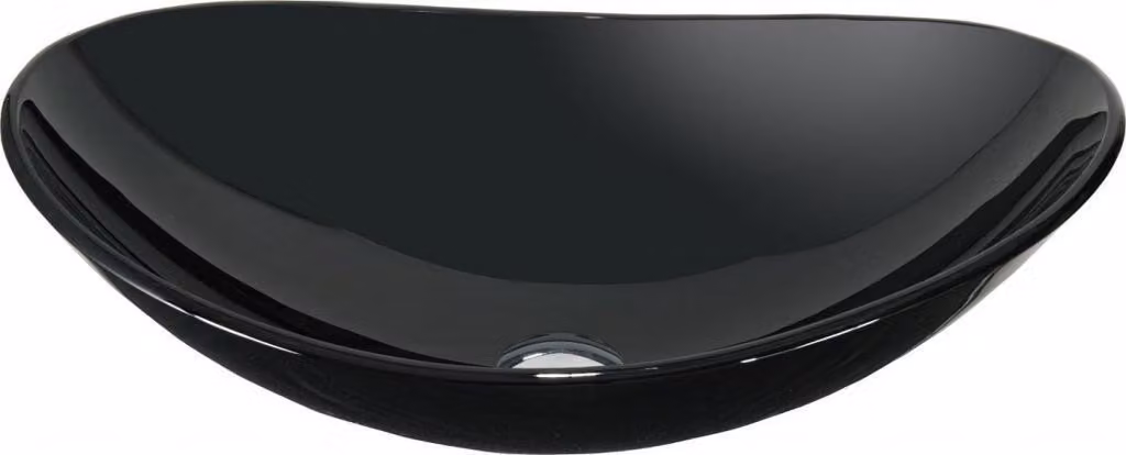 Mexen Sonia lavabo in vetro da appoggio 54 x 37 cm, nero - 24145470