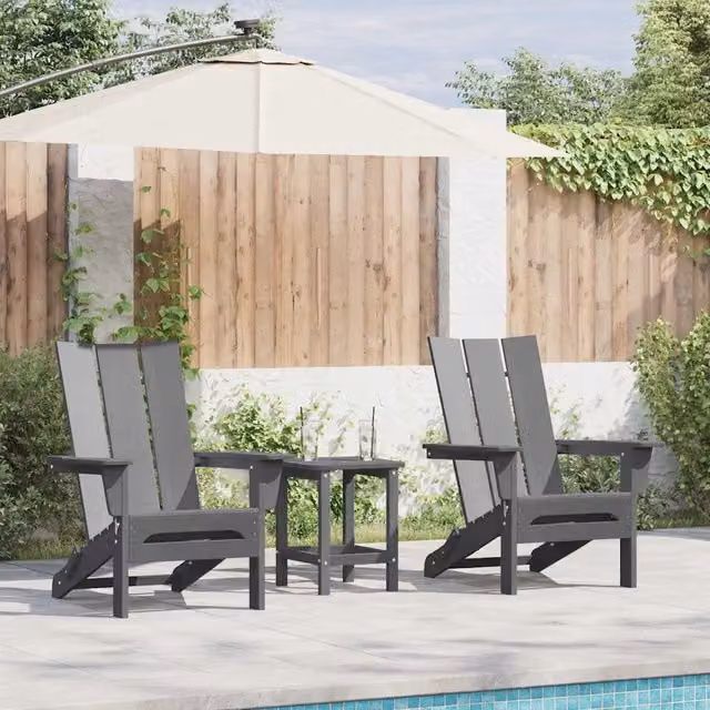 Sedia da Giardino 3 pz Grigio chiaro Polietilene 3335825