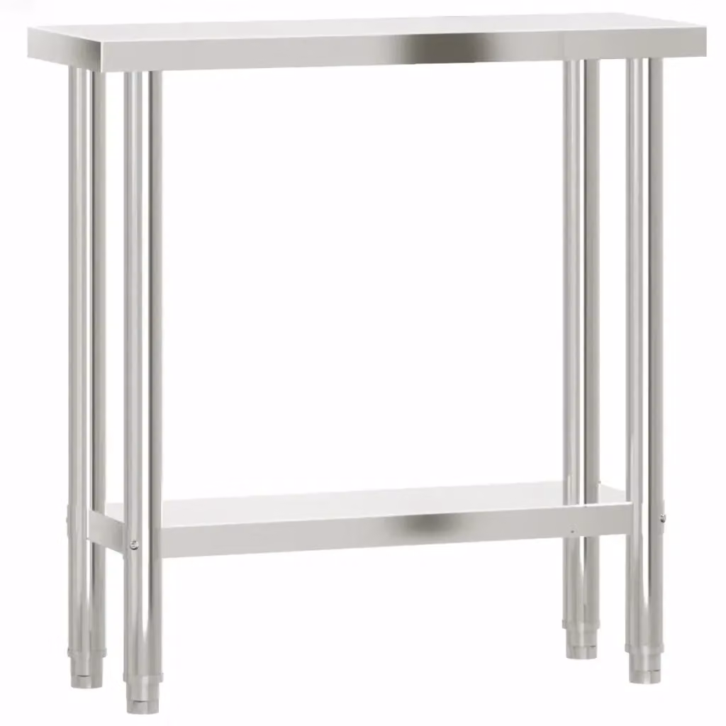 Tavolo da lavoro da cucina in acciaio inossidabile silver Design Mania L: 82,5 cm, P: 30 cm, H: 85 cm – 2