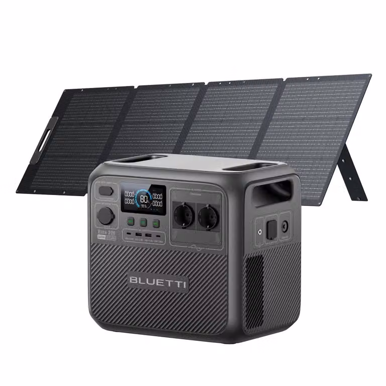 Generatore solare BLUETTI Elite 200 V2 con pannello solare da 200 W, alimentazione portatile di emergenza (2073,6 Wh) per il campeggio e le interruzioni di corrente