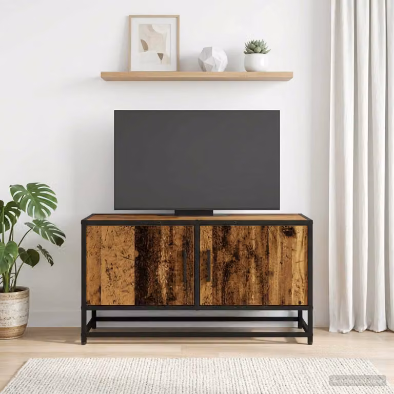 Mobile TV vidaXL in legno marrone con design moderno L: 80 cm, P: 34,5 cm, H: 40 cm