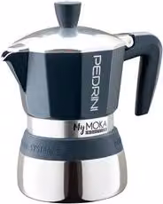 Caffettiera Alluminio 2 Tazze MYMOKA INDUCTION Velvet Blue e Cromo 02CF163