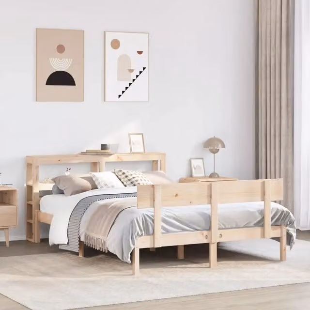 Letto senza Materasso 160x200 cm in Legno Massello di Pino