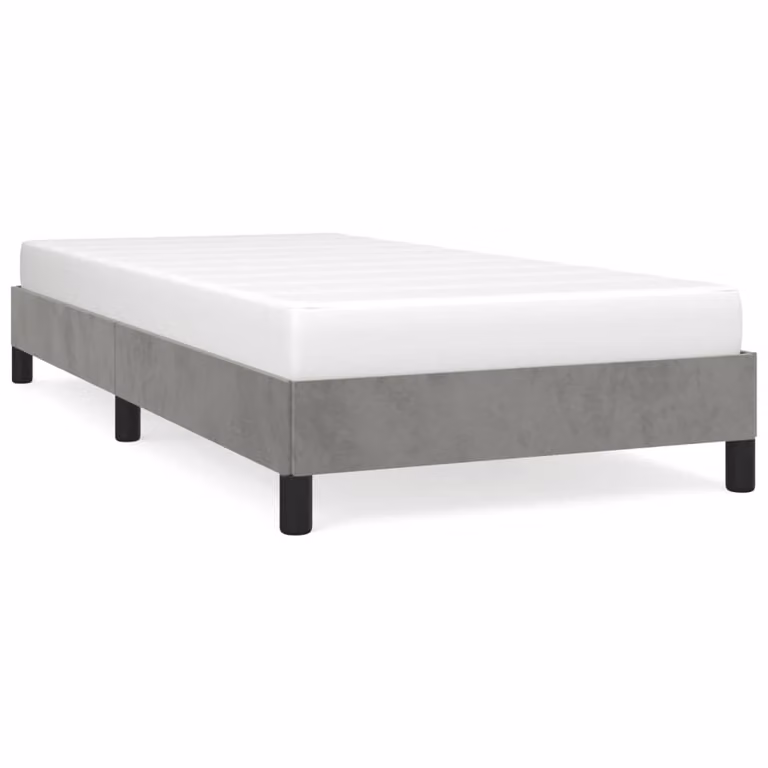 Giroletto senza Materasso Grigio Chiaro 90x190 cm Velluto