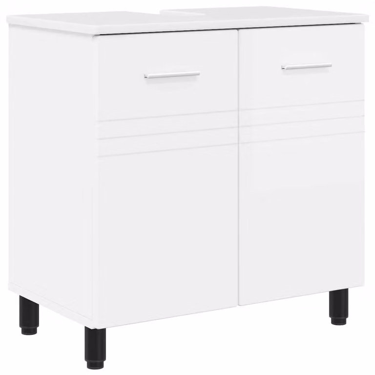 Mobile lavabo bianco lucido per bagno, dimensioni 60 x 35 x 60 cm