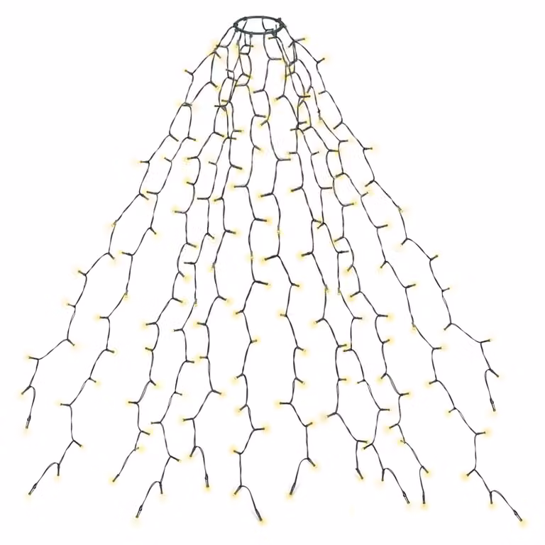 Catena luminosa per albero di Natale, 300 LED, con anello, timer, 6W