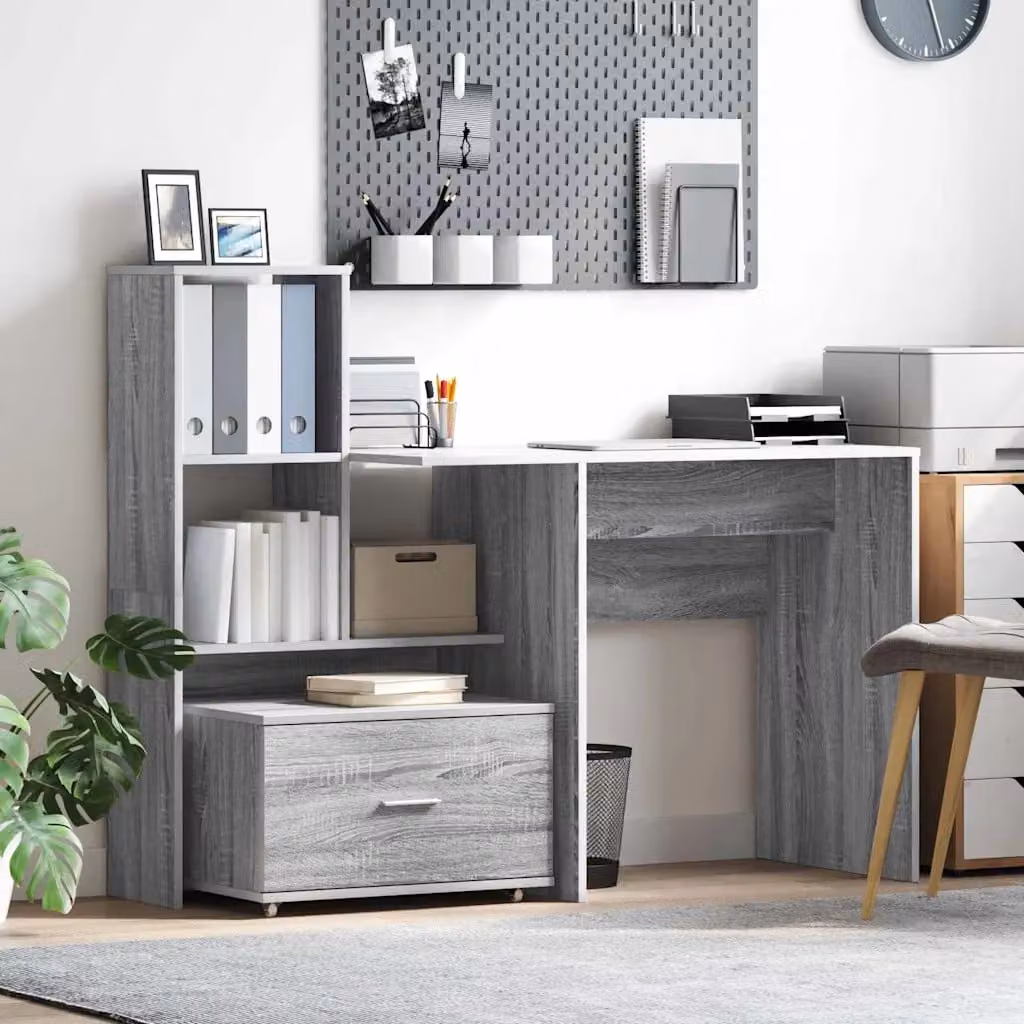 Carrello mobile con cassetti vidaXL Grigio Sonoma L: 55 cm, P: 45 cm, H: 33,5 cm