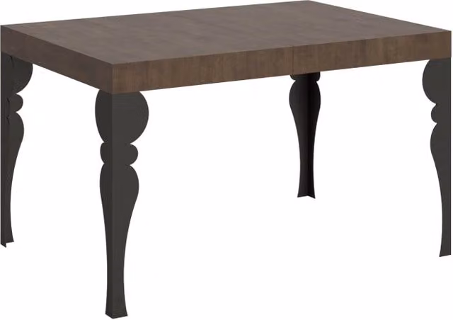 Tavolo allungabile Paxor moderno in noce e antracite L/P/H: 90 x 130/234 x 77 cm