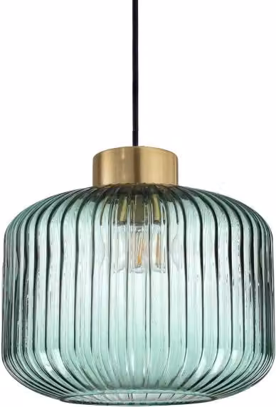 Lampada A Sospensione Ideal-Lux Mint-2 Sp1 Verde e Nero con Accenti in Metallo e Vetro