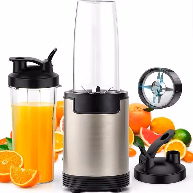 Frullatore Tritatutto Mühler con 4 Lame in Acciaio Inox e Contenitore da 800ml, 600W, Oro