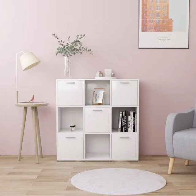 Libreria Bianca 90x30x90 cm in Legno Multistrato 802930