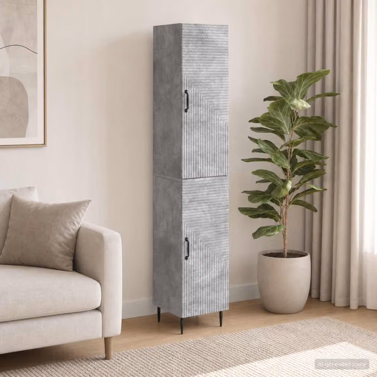 Set di 2 armadi moderni vidaXL con ante scorrevoli in MDF grigio opaco per camera da letto o ufficio