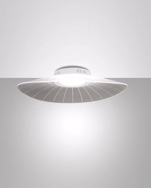 Vela Plafoniera LED Integrato 24W 4000lm 3000K Warm White Struttura Metallo e Metacrilato Bianco Dimmerabile a Taglio di Fase IP20 59x43x12cm