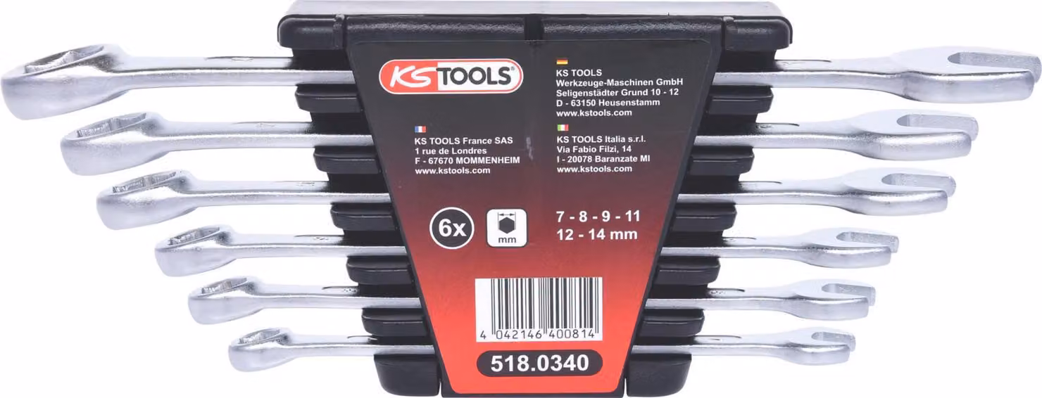 KS TOOLS Set di chiavi per spurgo impianto frenante, 6 pezzi ( 518.0340 )