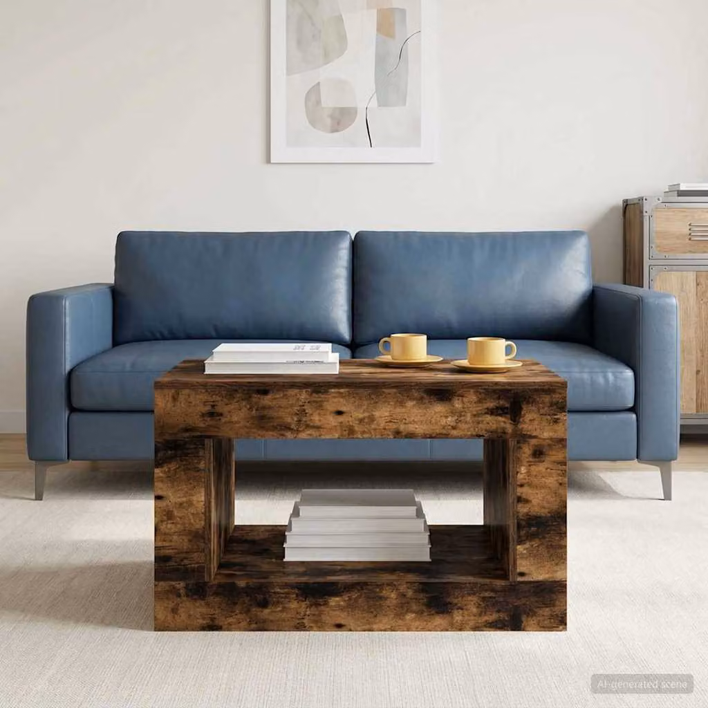 Tavolo moderno vidaXL in quercia affumicata e MDF laminato, colore marrone