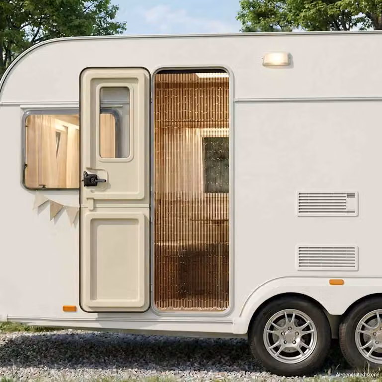 vidaXL Tenda antinsetti per porta di camper in bambù, Grigio Scuro, L: 56 cm, H: 185 cm