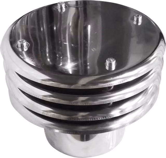 Terminale cappello lamellare per canna fumaria DN 300 Mbm in acciaio inox color argento