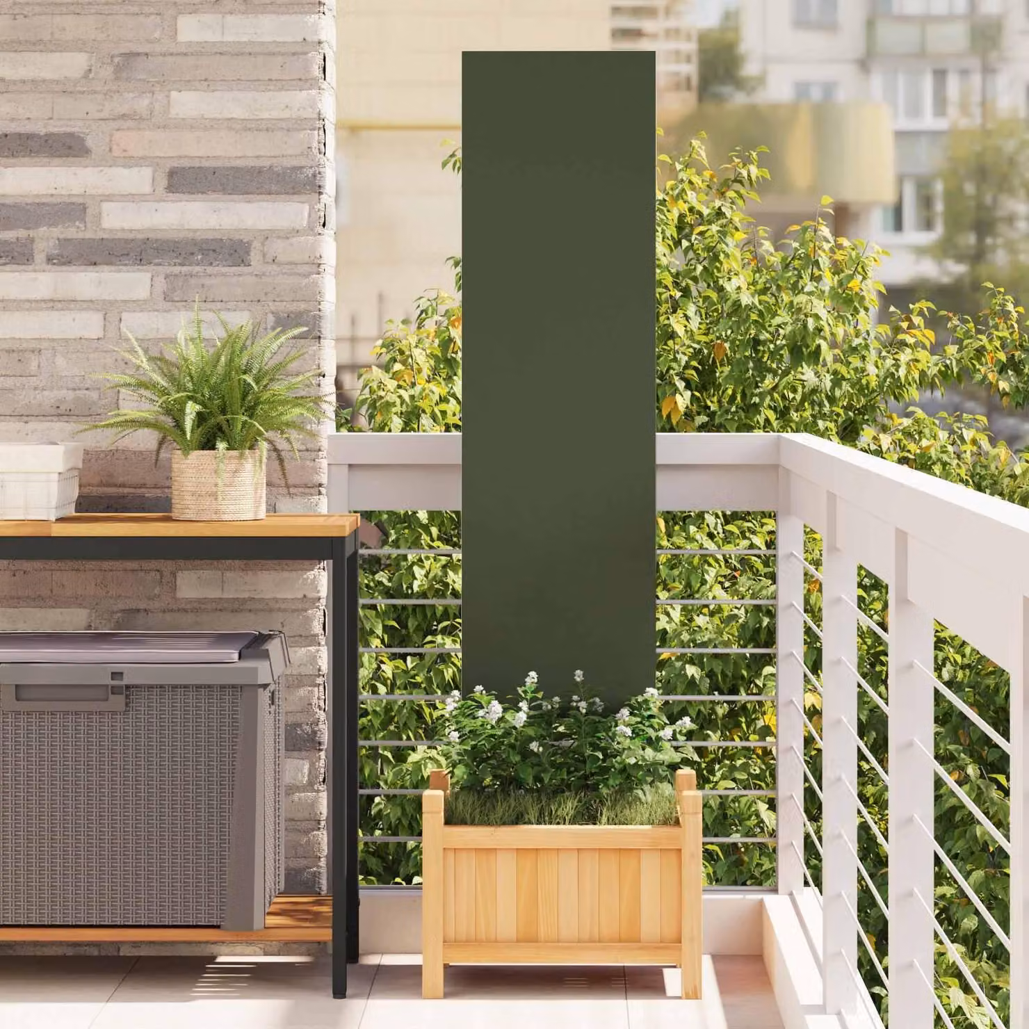 Schermo per privacy in giardino Oliver verde 32 x 140 cm