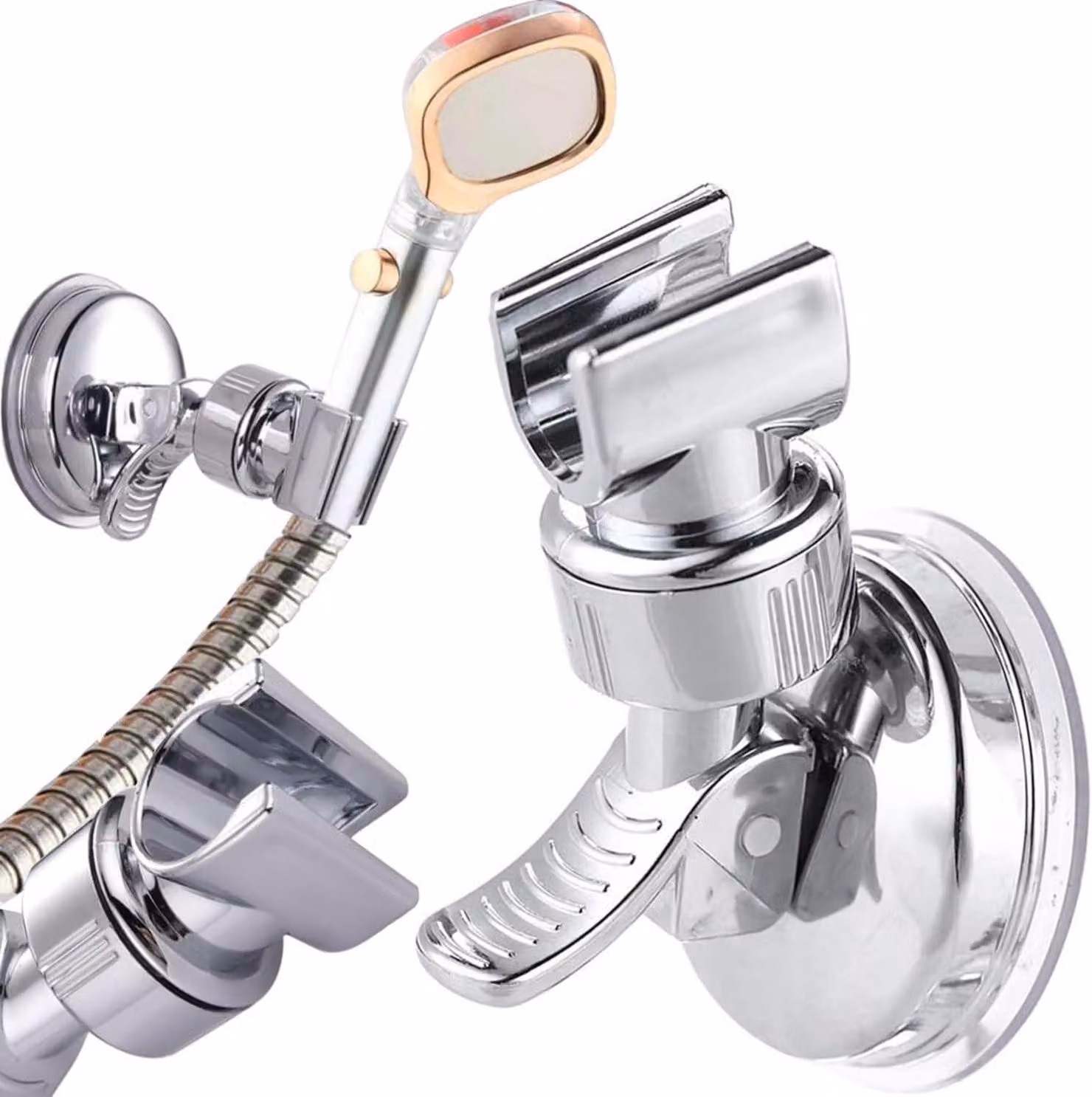 PARENCE - Support regolabile e removibile per soffione doccia - Supporto a ventosa da parete per soffione doccia - Doccetta manuale