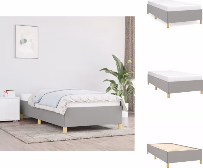 vidaXL Struttura letto grigio chiaro 100x200 cm in tessuto - Letti e strutture letto