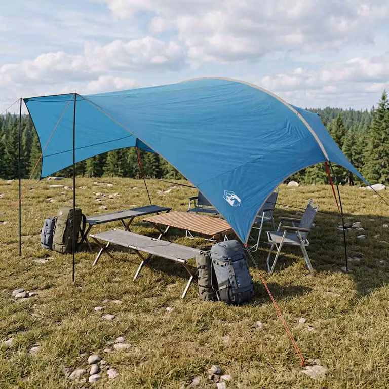 Telo da campeggio impermeabile vidaXL in poliestere Blu L: 695 cm, P: 580 cm, H: 200 cm