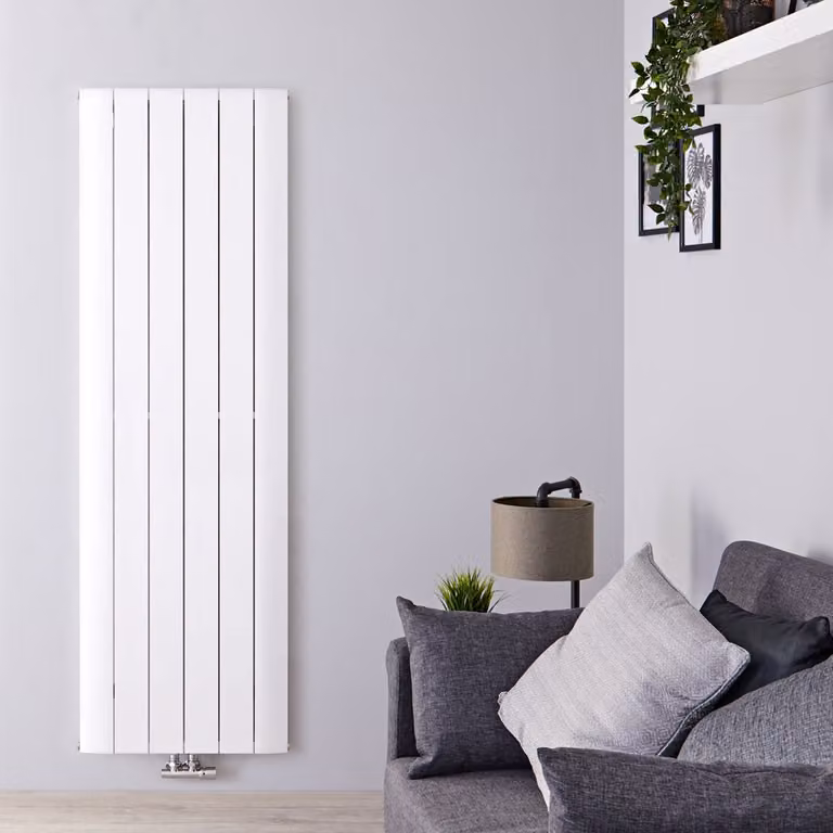 Radiatore Verticale Design Alluminio Bianco 1800x565mm 1260W - Alta Resa - Stile Moderno - Aurora