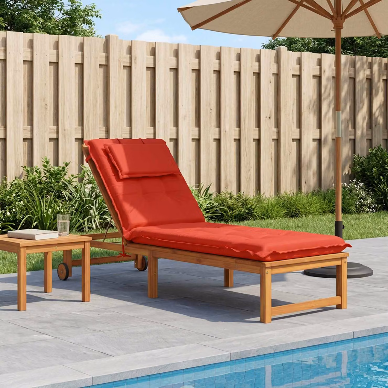 vidaXL Cuscino per Lettino GEMERT 100% Poliestere Rosso