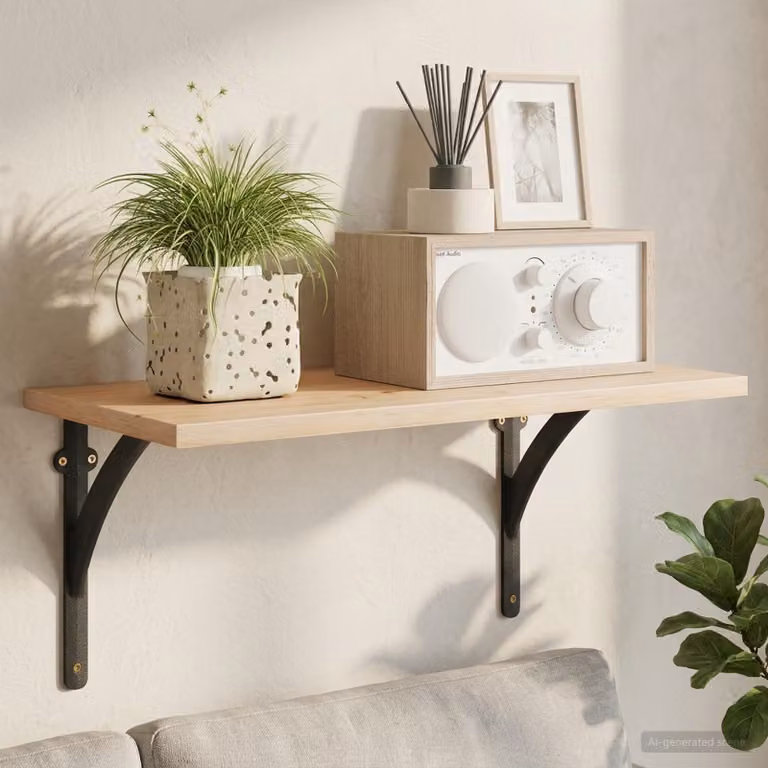 Set di 2 supporti per mensole da parete vidaXL in acciaio nero L/P/H: 14,5 x 14,5 x 3,5 cm