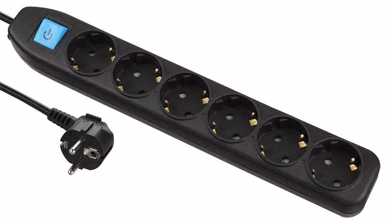 Electraline 52612, ciabatta multipresa con 6 prese e interruttore on/off, cavo da 1,5 metri