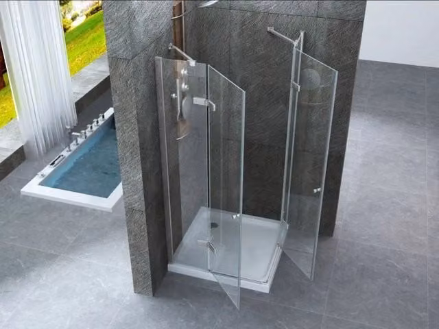 Box doccia Cristallo 8 MM frameless due lati doppio battente esterno - Misura: 70 x 80 x h195