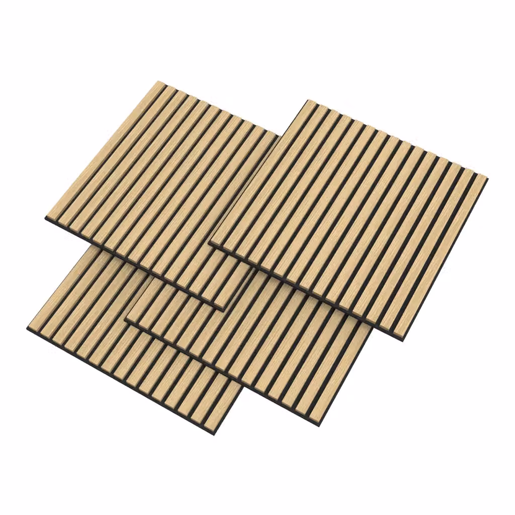 Set di 12 pannelli murali 3D fonoassorbenti NEU.HOLZ con listelli dritti effetto rovere marrone, copertura 4,32 m², L/P: 60 x 60 cm – 2