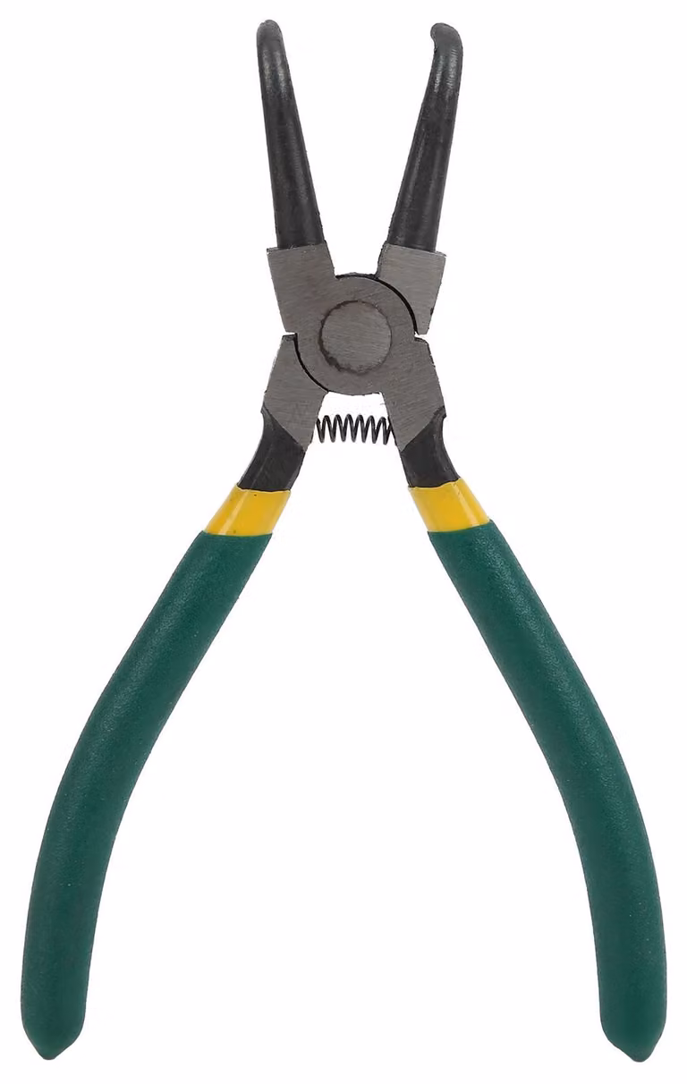 Pinza per anelli di sicurezza, utensile interno curvo, manico in acciaio a molla, pinza per anelli di sicurezza