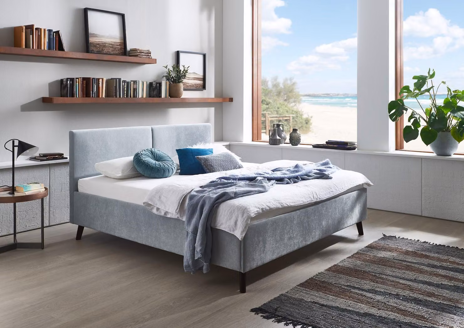 Meise Möbel Letto imbottito Pianoforte base in legno nero