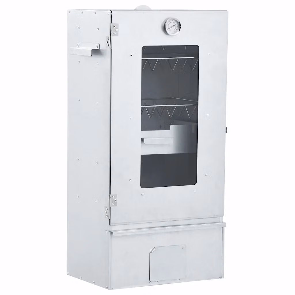Forno Affumicatore BBQ Generatore Fumo Freddo Videx in Acciaio Zincato e Acciaio Inox Color Argento con Termometro – 2