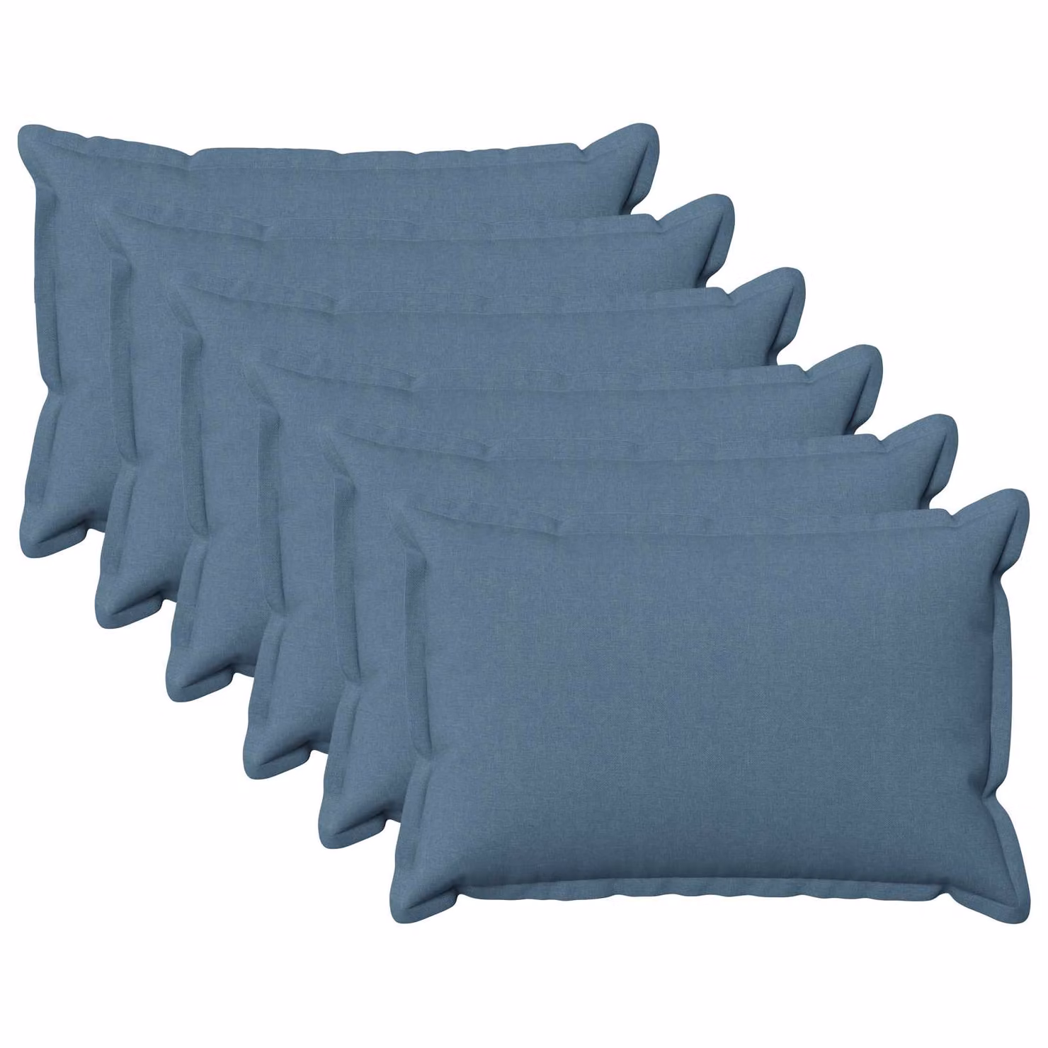 Set di 6 federe vidaXL HOUTEN blu jeans, L/P: 50 x 75 cm