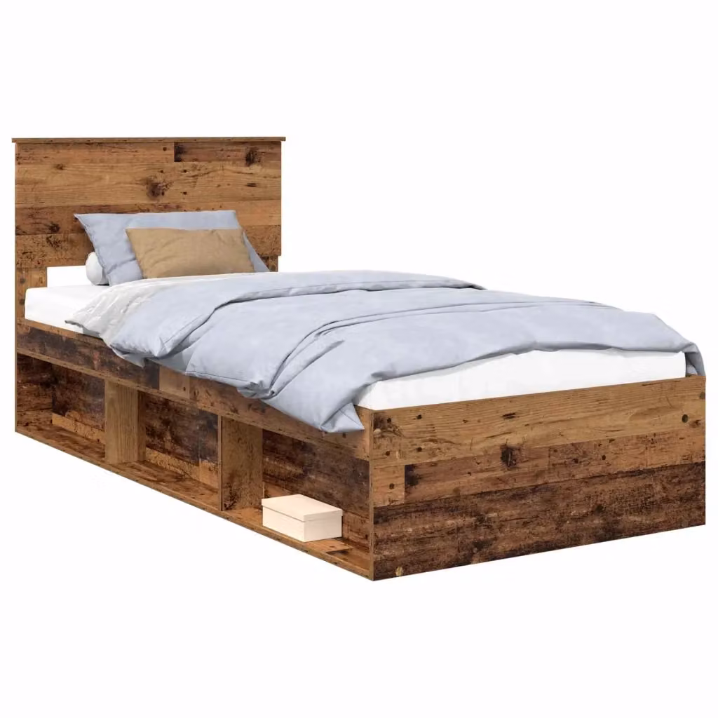 Struttura del letto in pino massello vidaXL color marrone, L/P/H: 90 x 200 x 210 cm – 2