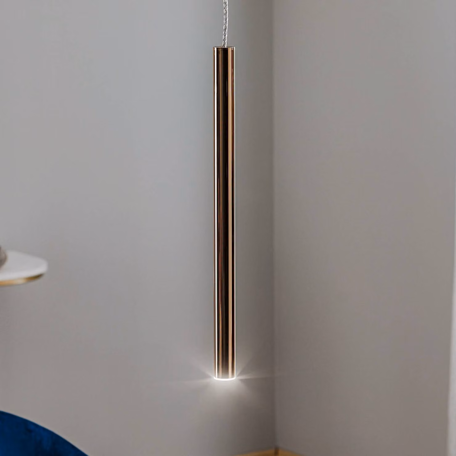 Schuller Valencia Lampada LED a sospensione Varas, 1 luce, oro dimmerabile, Ottone / Oro, Soggiorno / Sala da pranzo, Metallo, Moderno