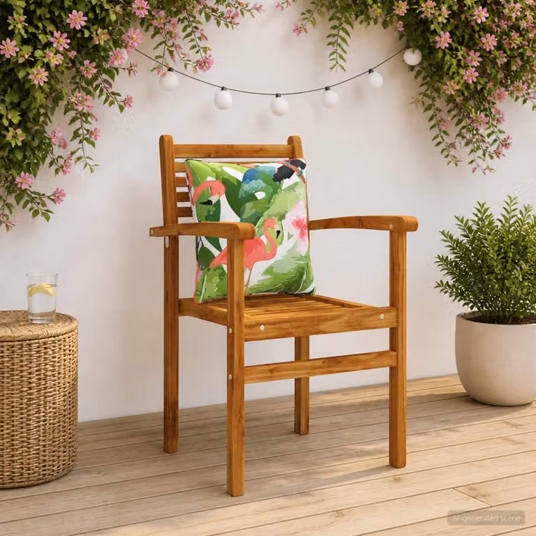 Set di 4 cuscini per schiena quadrati vidaXL PUTTEN multicolore in 100% poliestere con rivestimento lavabile e resistente ai raggi UV